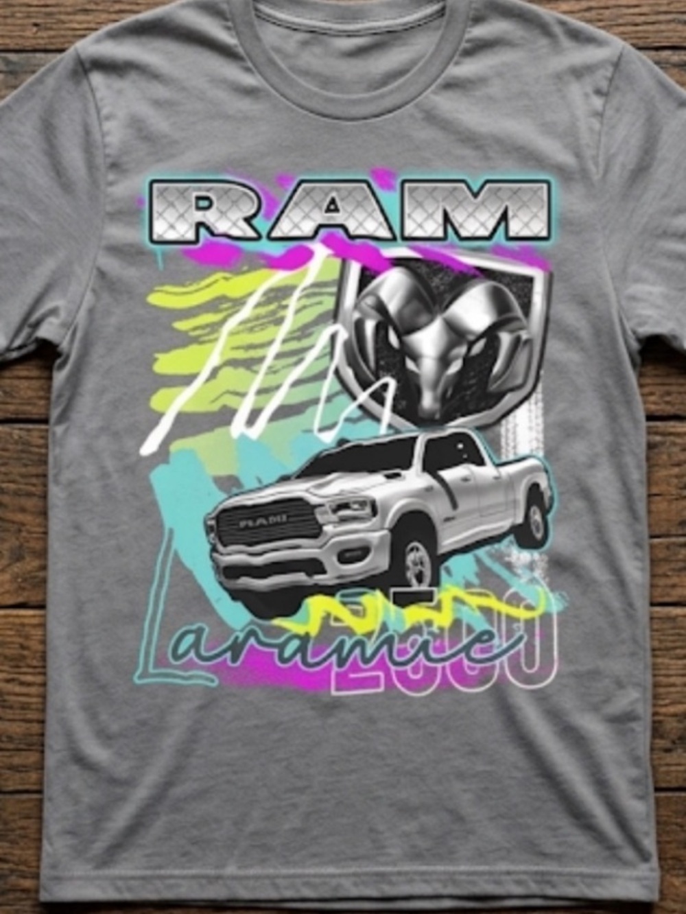 Dodge Ram Laramie Truck Graphic Gray Shirt